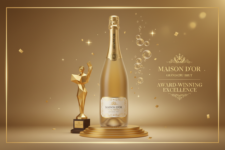 Award-winning celebration champagne banner